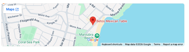 Map of Betos at 186 Marine Parade, Maroubra